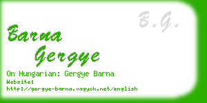 barna gergye business card